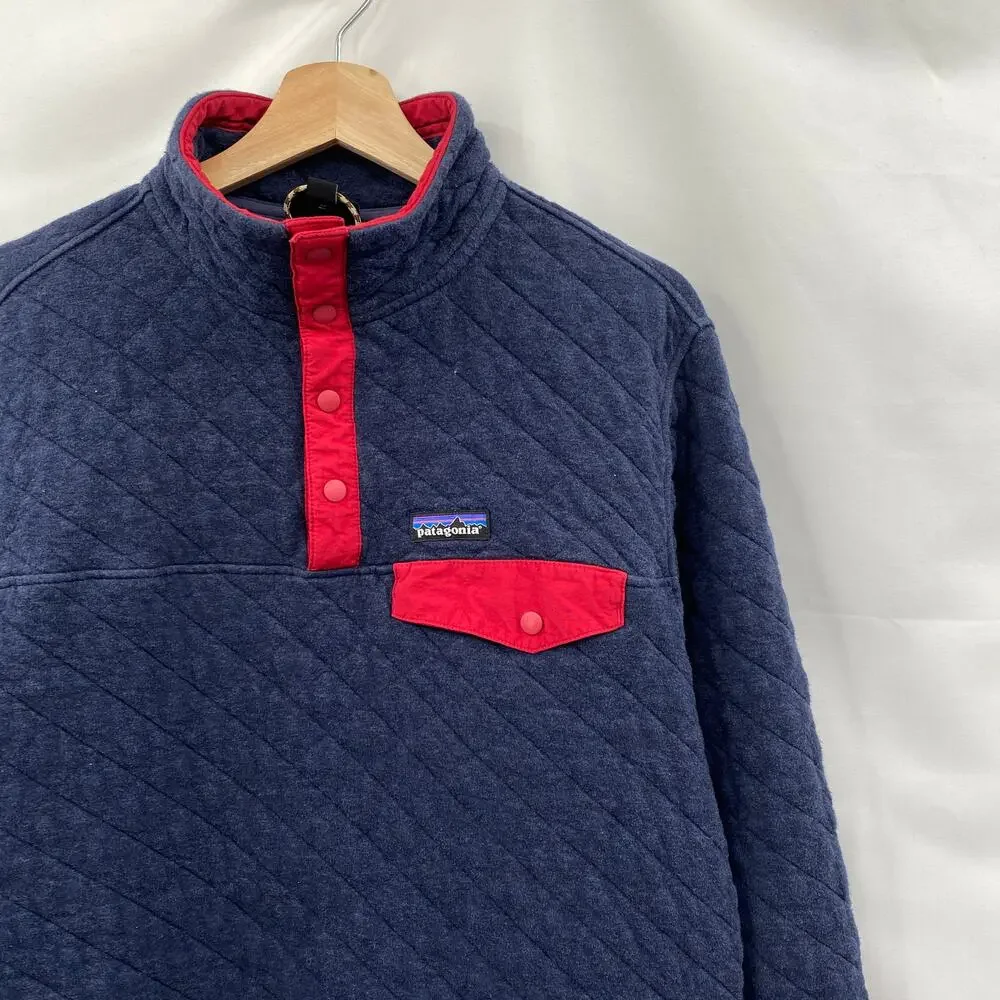 Patagonia navy red Men's Organic Cotton Quilt Snap-T® Pullover